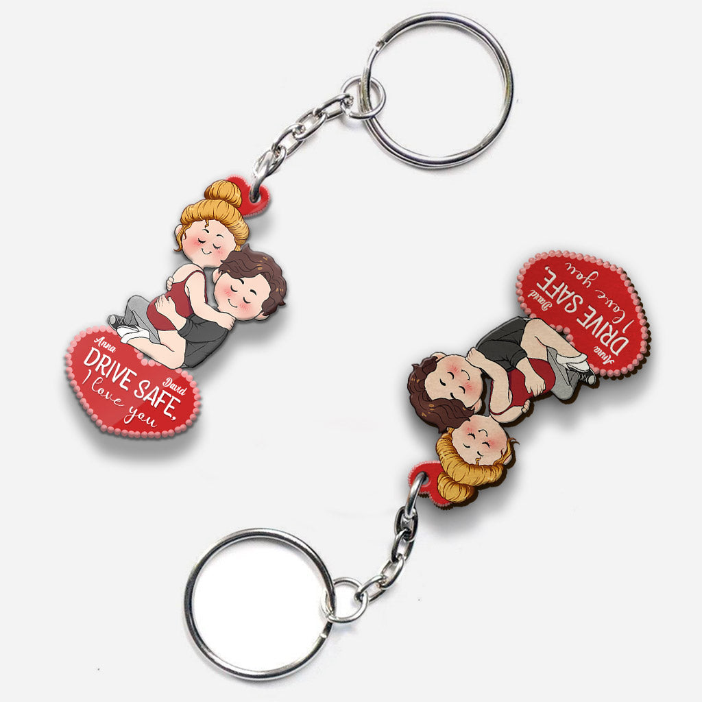 Drive Safe I Love You - Personalized Couple Keychain