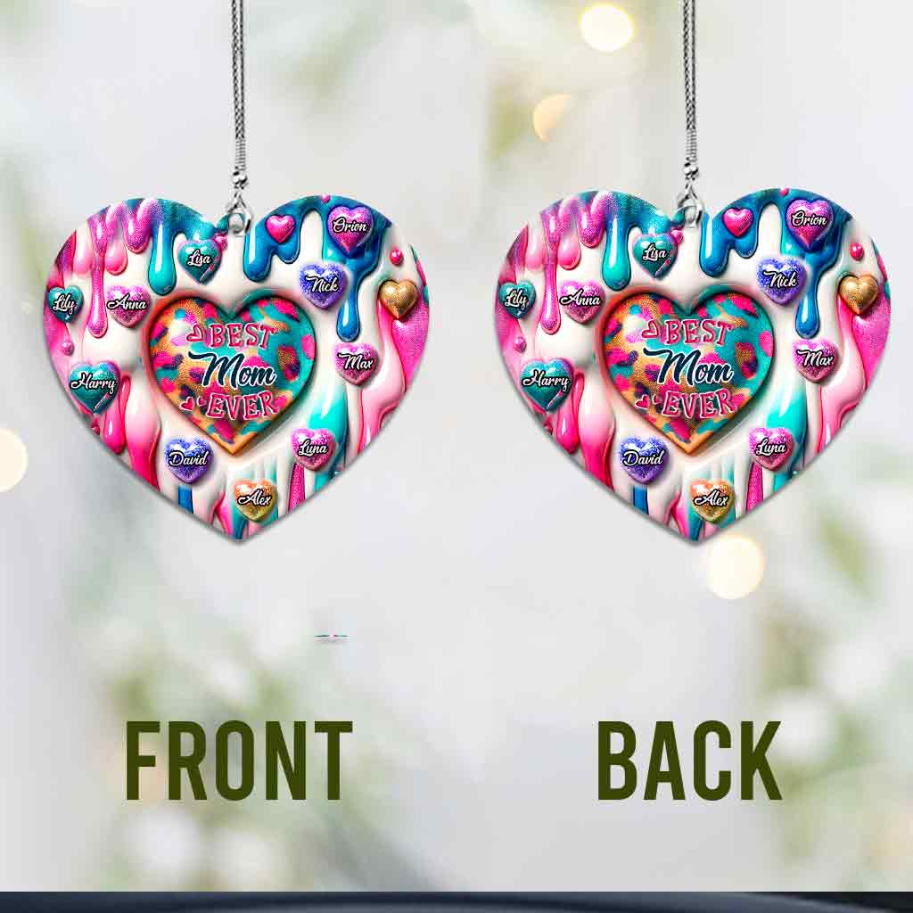 Best Mom Grandma Ever - Personalized Mother Car Ornament