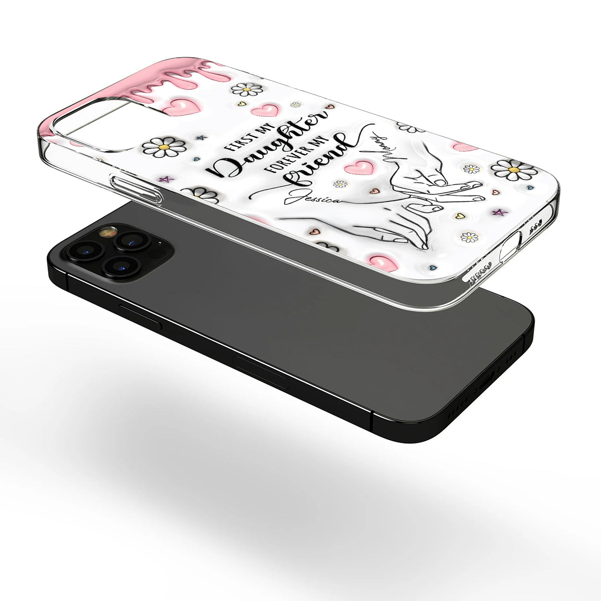 First My Mother Forever My Friend - Personalized Mother Clear Phone Case