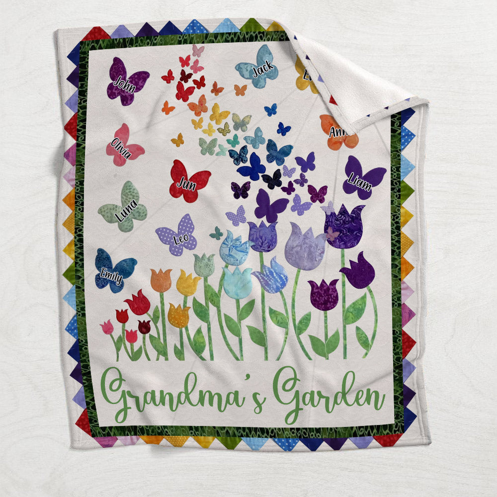 Grandma's Garden - Personalized Grandma Blanket