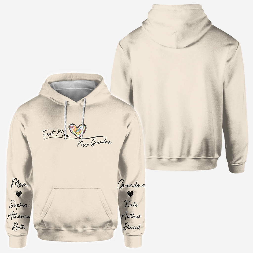 First Mom Now Grandma - Personalized Grandma All Over Shirt