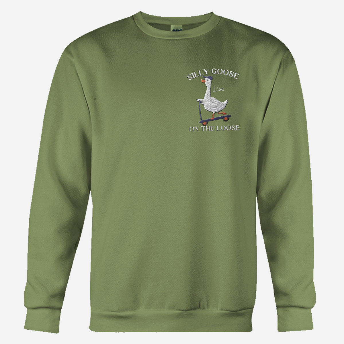 Sweat-shirt brodé Silly Goose - Pull brodé sarcastique personnalisé