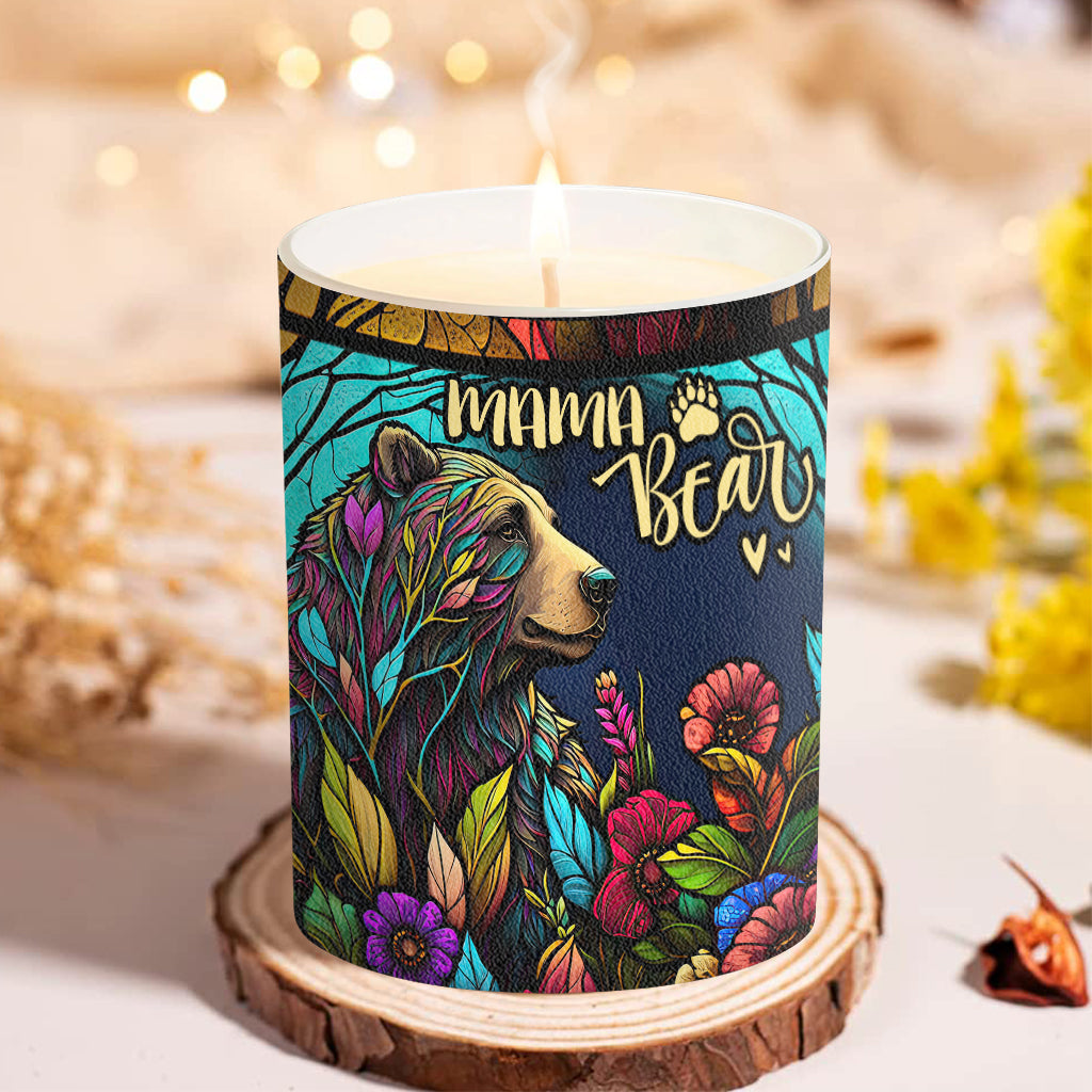 Mama Bear - Personalized Mother Candle With Wooden Lid