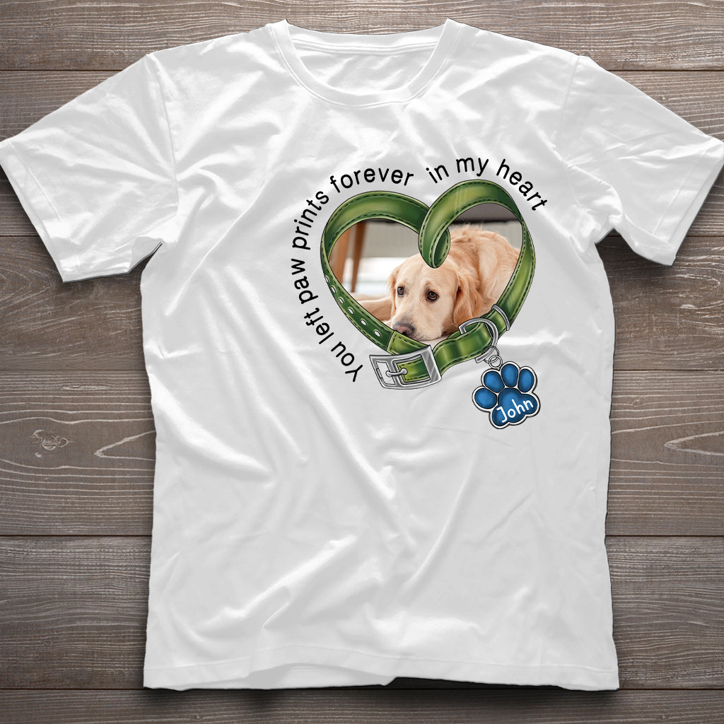 Tu as laissé des empreintes de pattes à jamais dans mon cœur - T-shirt et sweat à capuche personnalisés pour chien