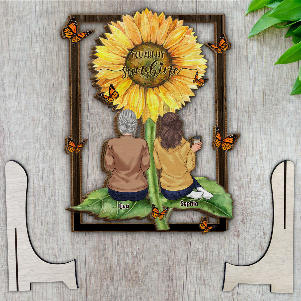 You Are My Sunshine - Personalized Mother 2 Layered Wood Sign / Wood Plaque