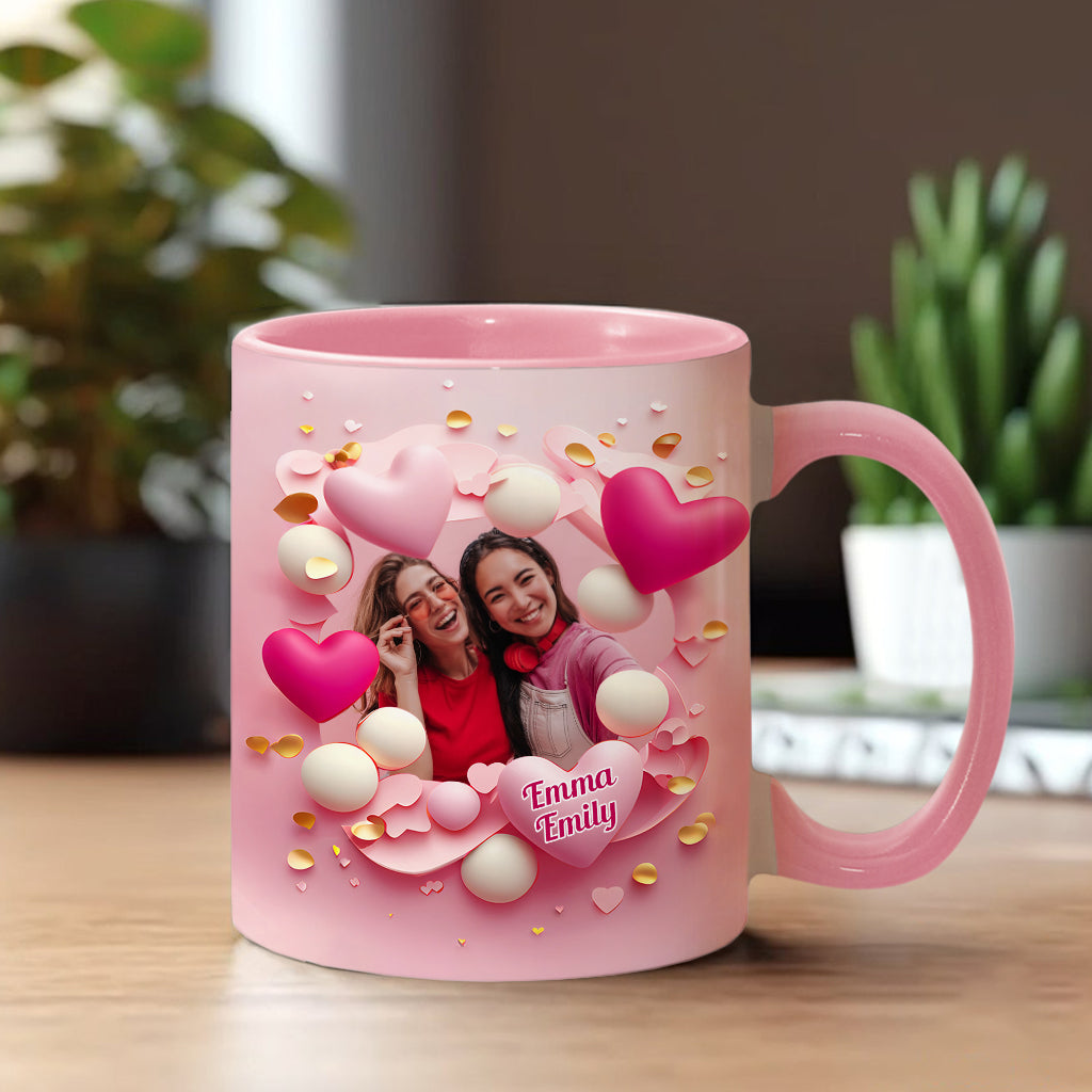 I Wish You Lived Next Door - Personalized Bestie Accent Mug