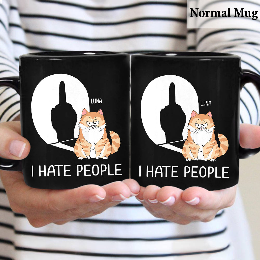 Je déteste les gens - Mug chat personnalisé