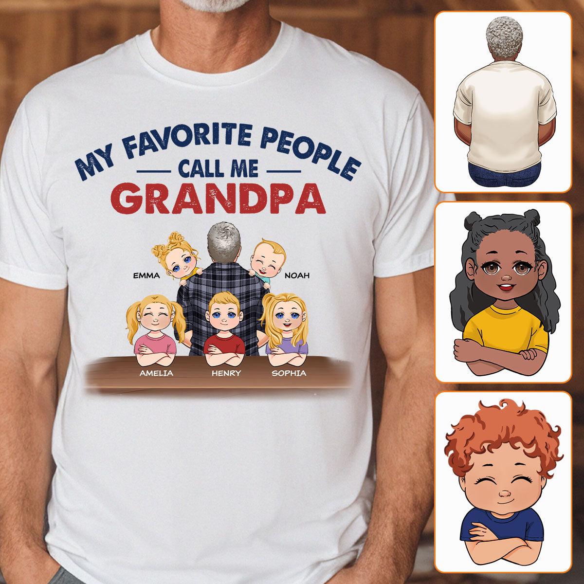 My Favorite People Call Me Grandpa - Personalized Father T-shirt And Hoodie