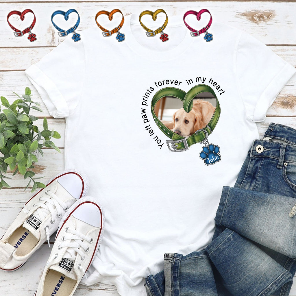 Tu as laissé des empreintes de pattes à jamais dans mon cœur - T-shirt et sweat à capuche personnalisés pour chien