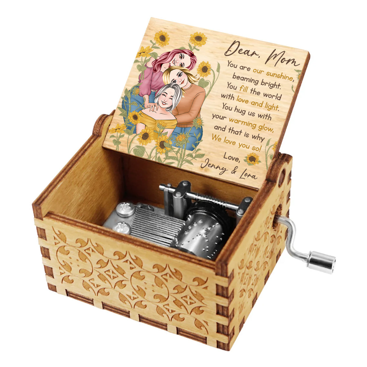 You Are My Sunshine - Personalized Mother Hand Crank Music Box