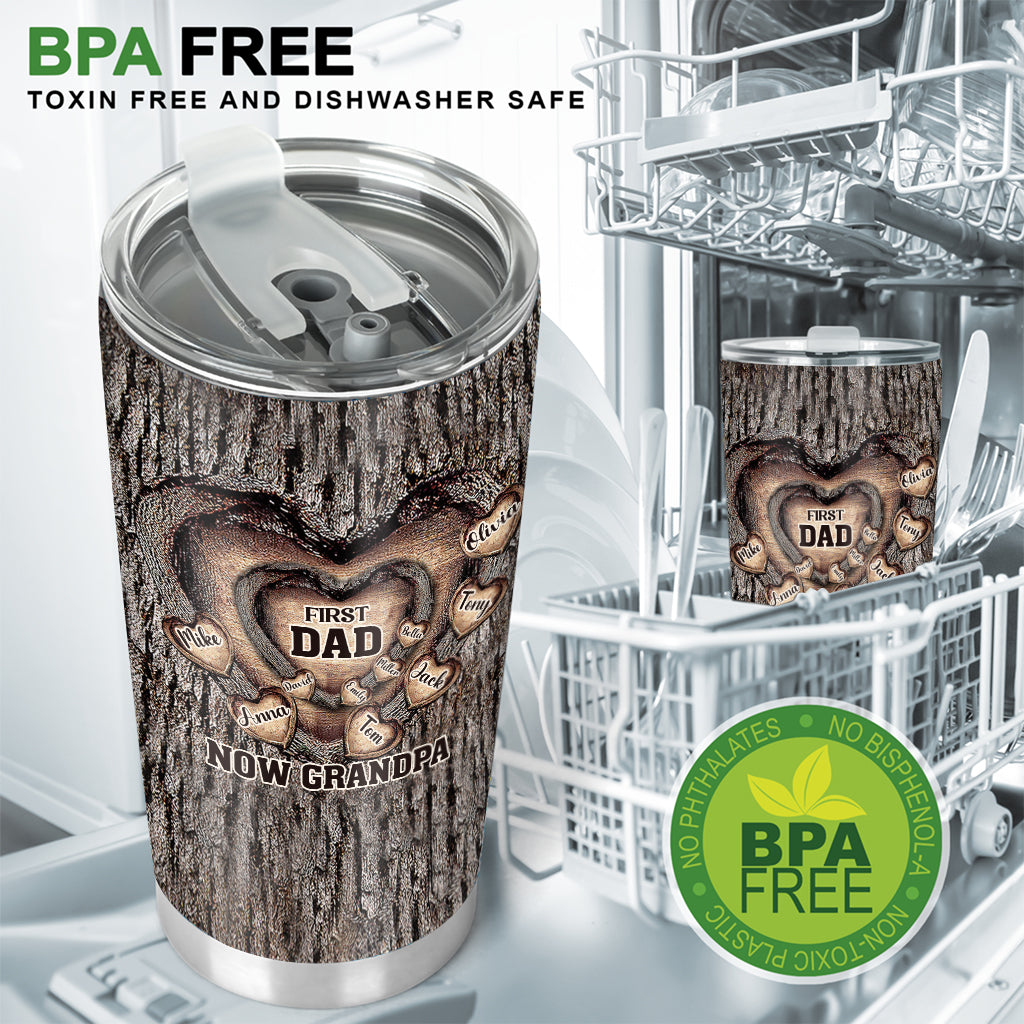First Dad Now Grandpa - Personalized Father Tumbler