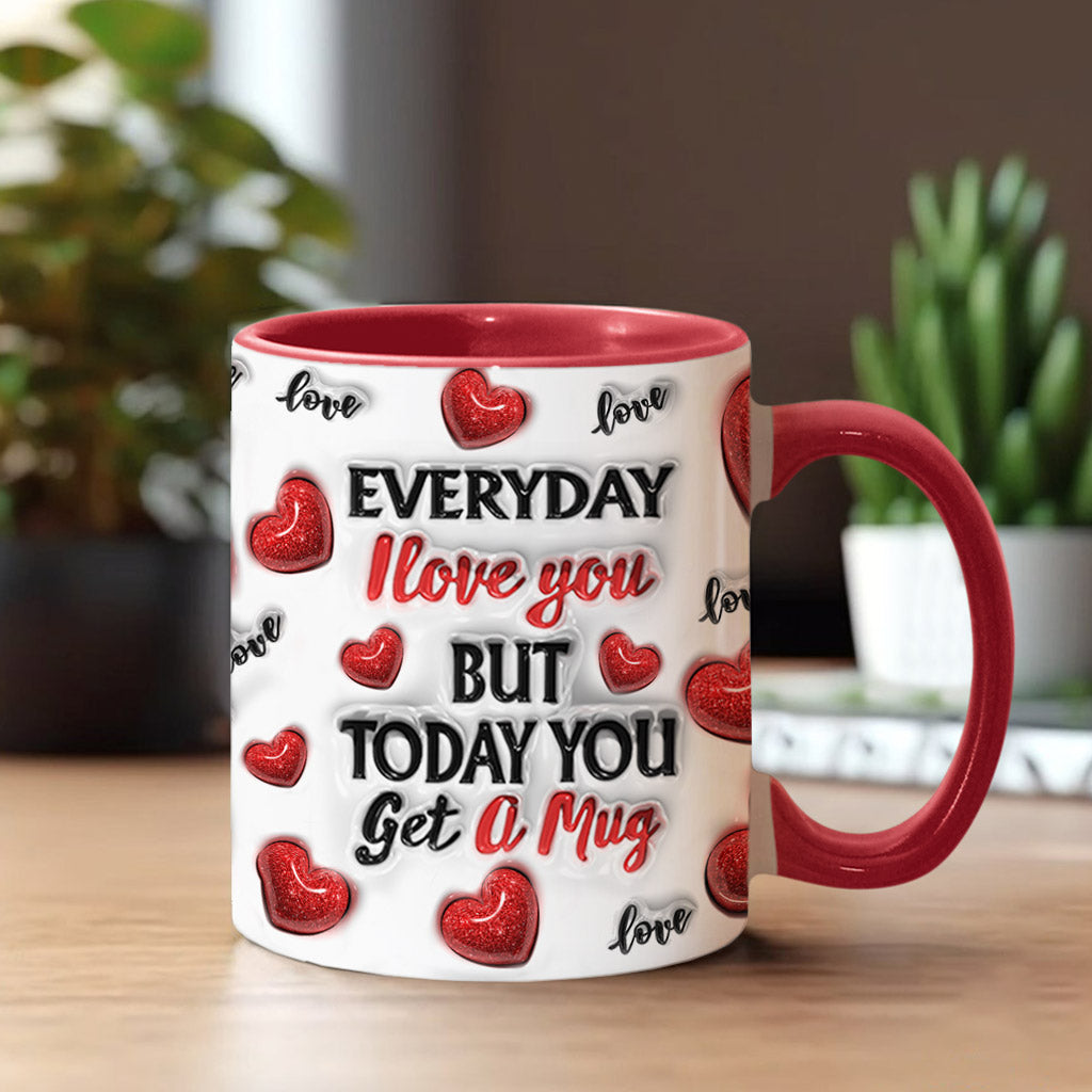 Everyday I Love You - Personalized Couple Accent Mug