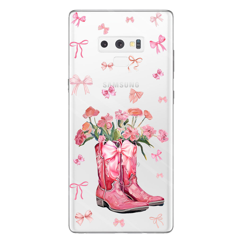 Cowgirl Boots Coquette - Personalized Horse Clear Phone Case