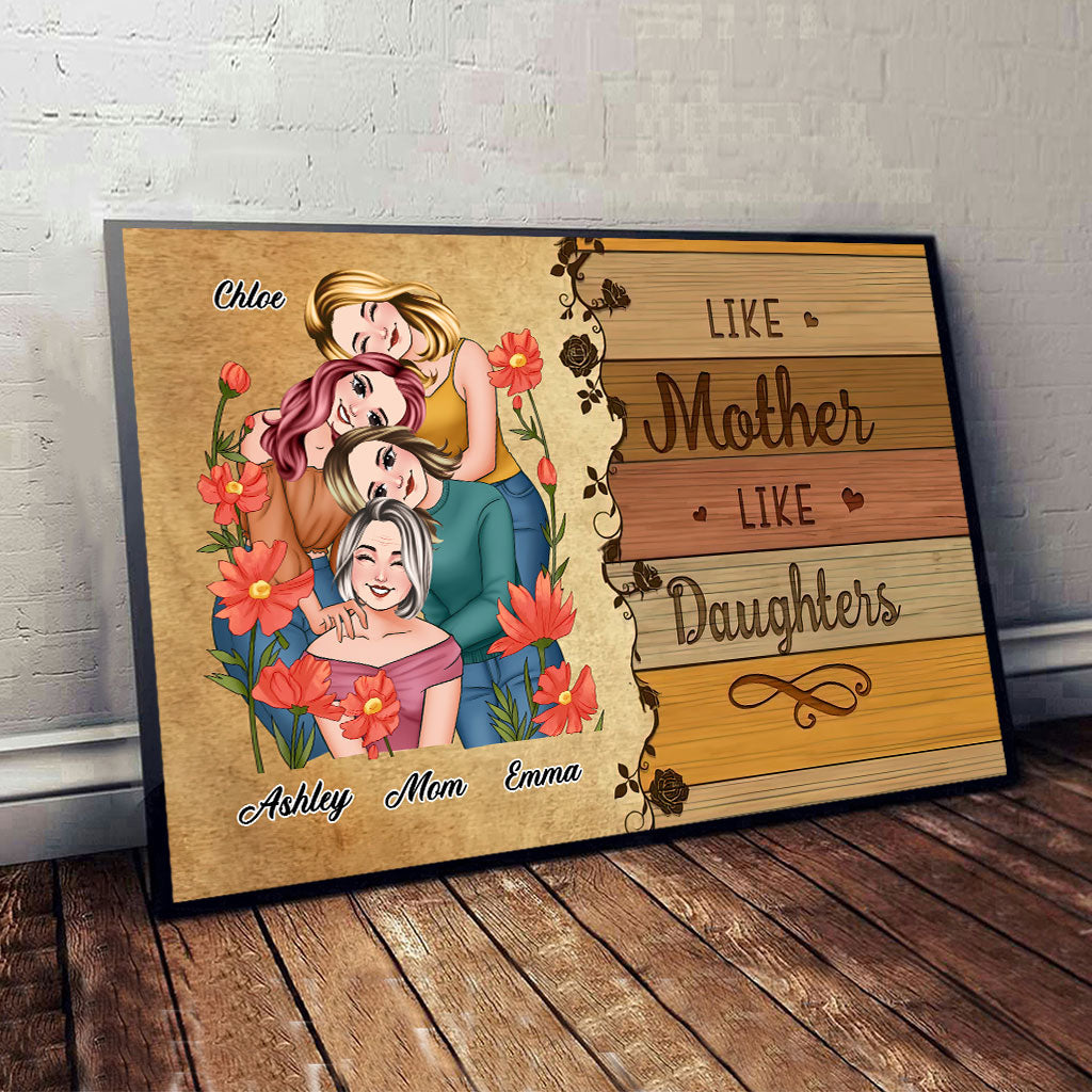 Like Mother Like Daughters Family Portrait - Personalized Mother Canvas And Poster