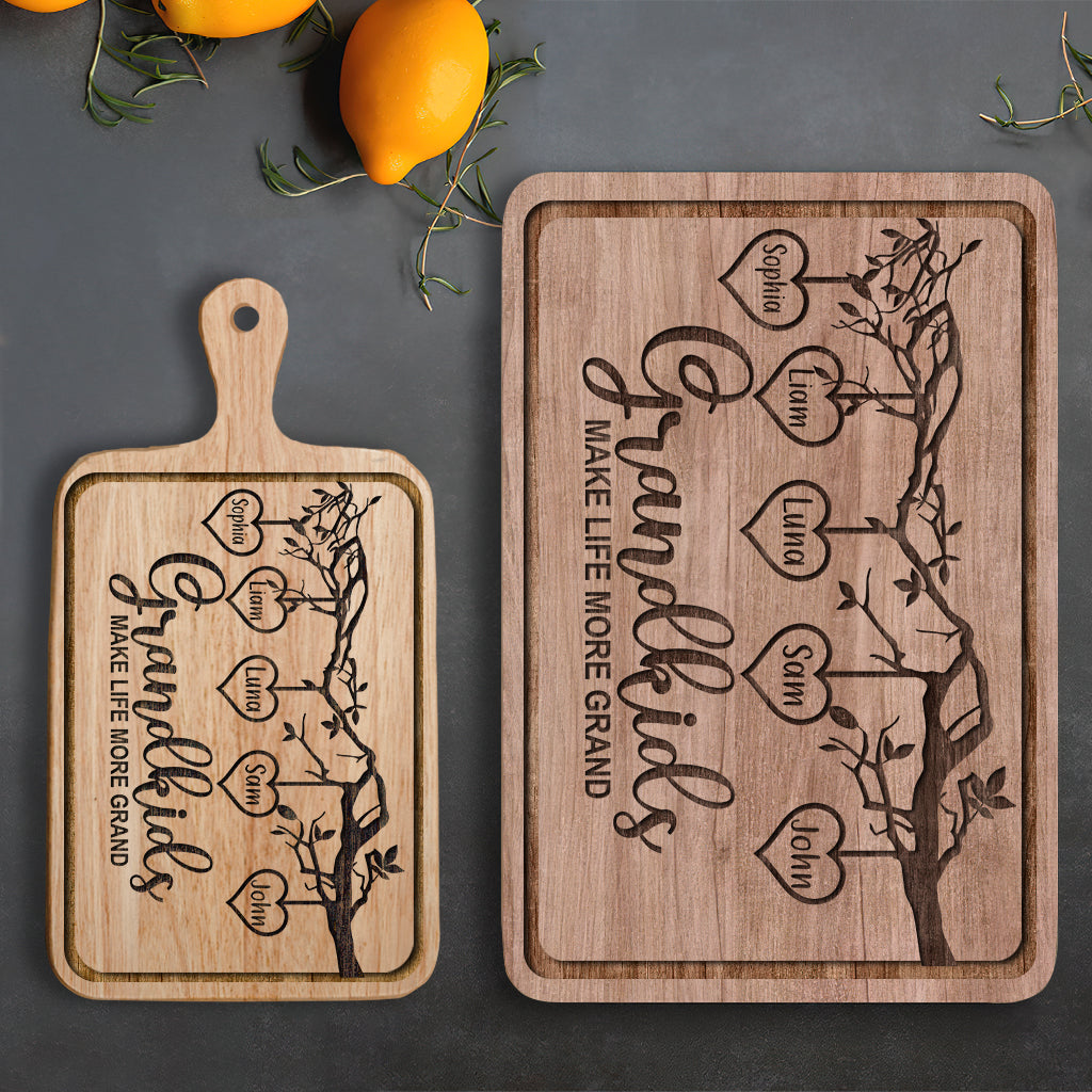 Grandkids Make Life More Grand - Personalized Grandma Cutting Board