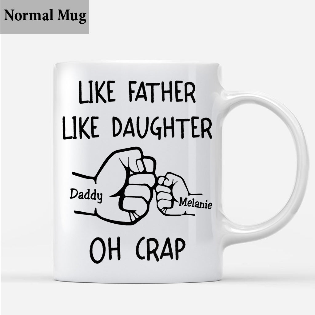 Like Father Like Daughter Fist Bump Handshake - Personalized Father Mug