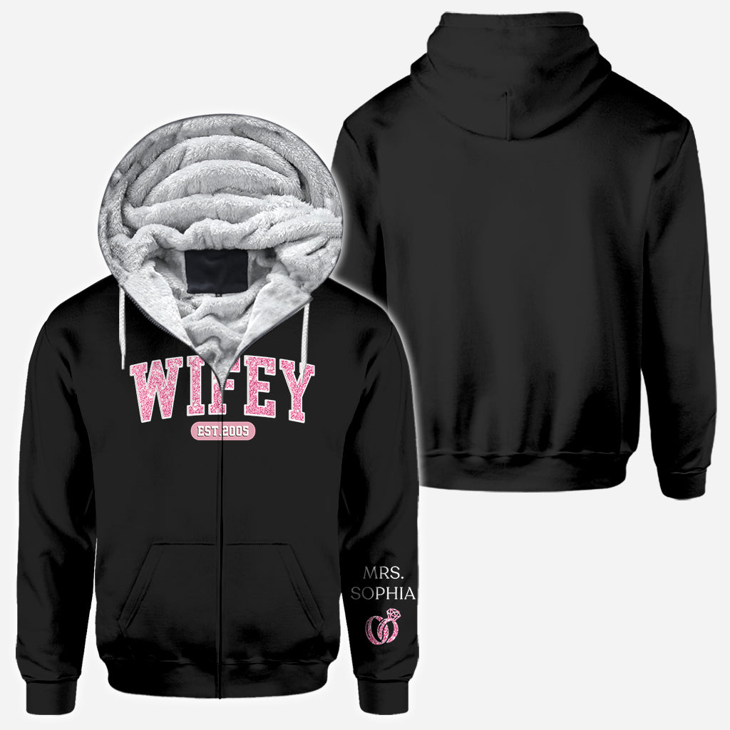 Wifey Est - Personalized Husband And Wife All Over Shirt