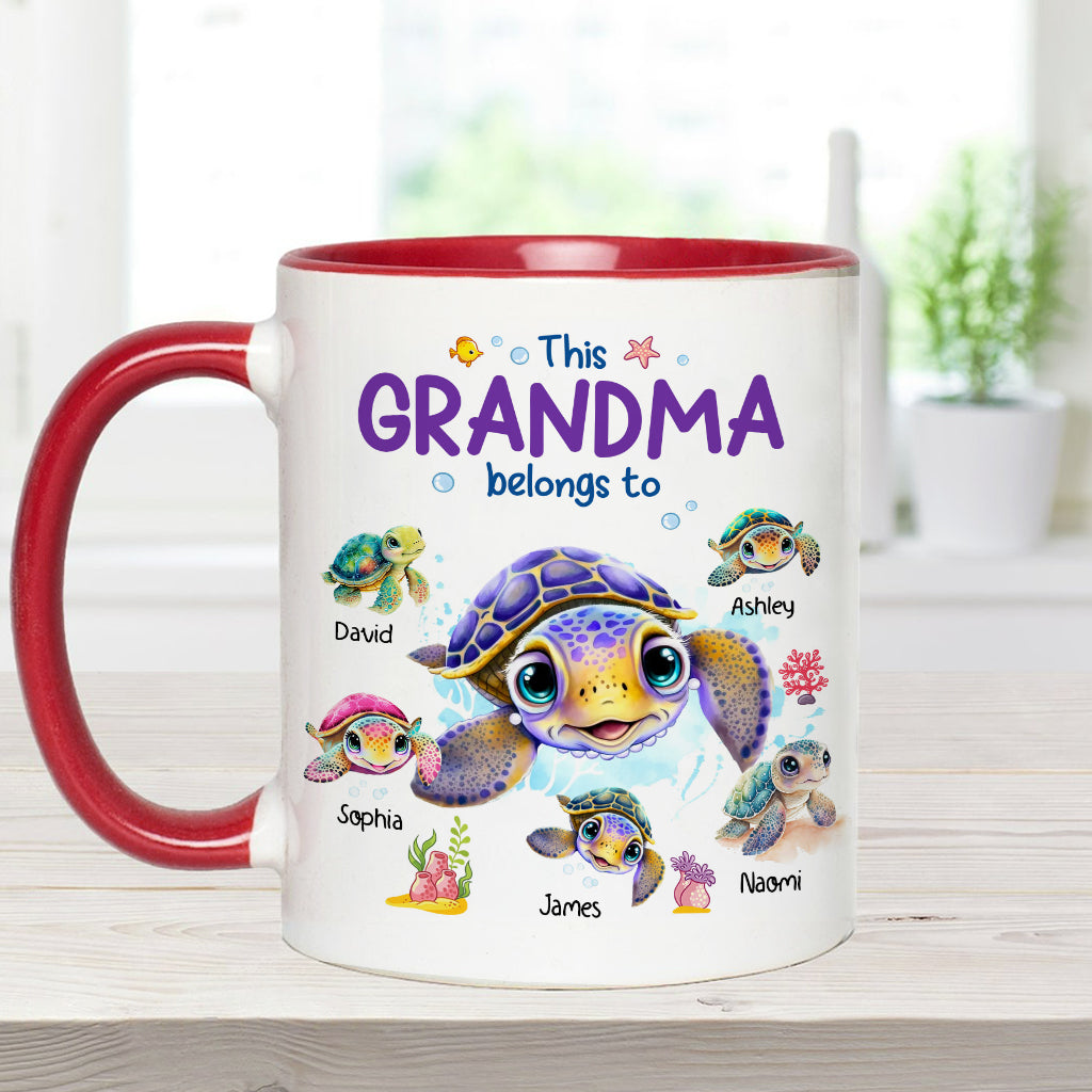 This Grandma Nana Gigi Belongs To - Personalized Grandma Accent Mug