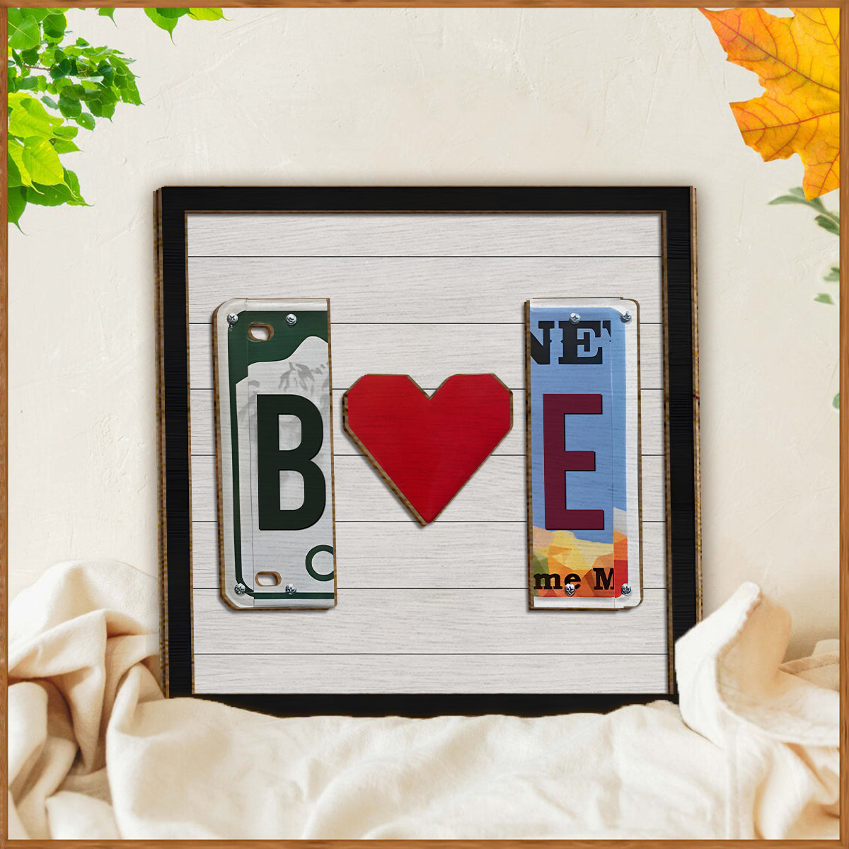 Any Letter Liscense PLate - Personalized Couple 2 Layered Wood Sign / Wood Plaque