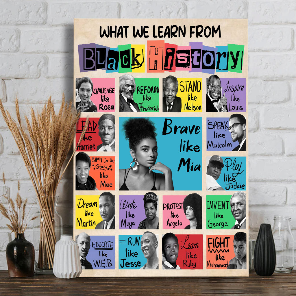 What We Learn From Black History - Personalized African American Canvas And Poster