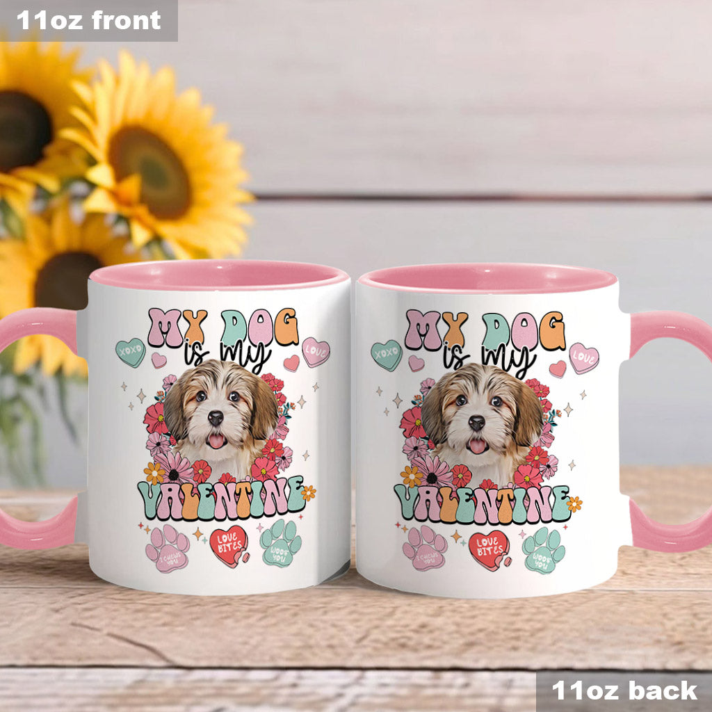 My Dog Is My Valentine - Personalized Dog Accent Mug