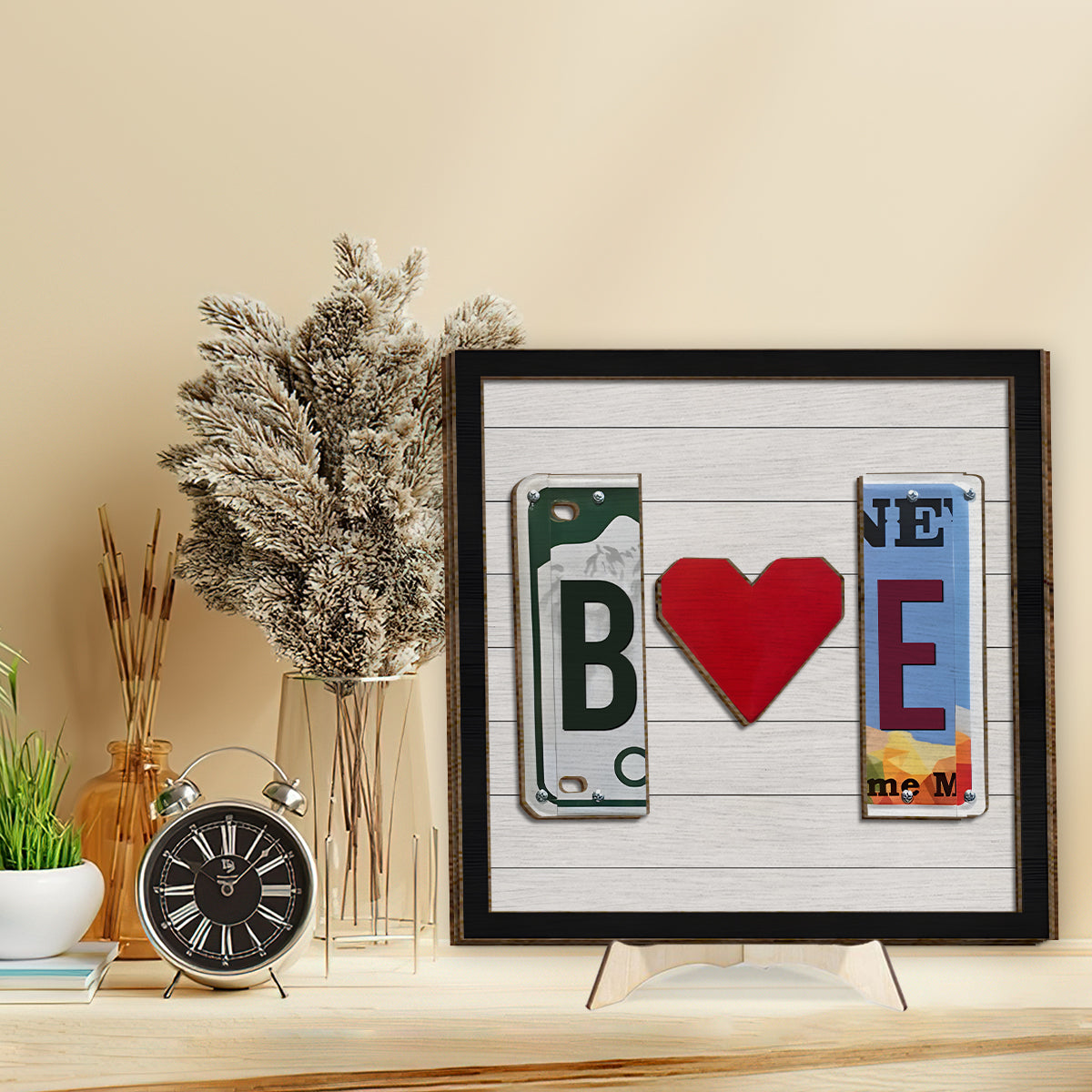 Any Letter Liscense PLate - Personalized Couple 2 Layered Wood Sign / Wood Plaque