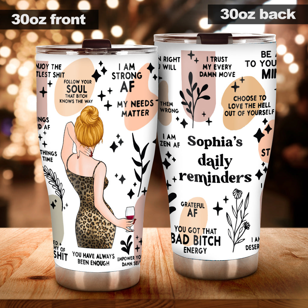 Rappels quotidiens, affirmations, motivation, inspiration, amour de soi, citations positives - Gobelet personnalisé