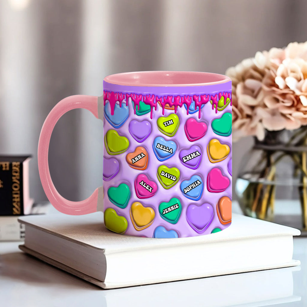 Touch This Heart Love You Grandma Nana Gigi Mom - Personalized Mother Accent Mug
