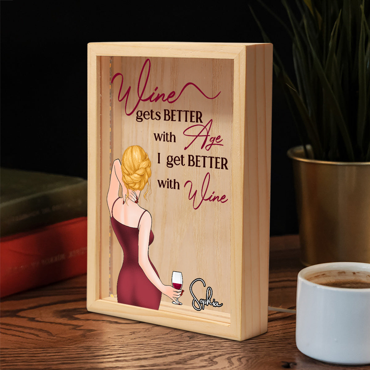 I Get Better With Wine - Personalized Wine Picture Frame Light Box