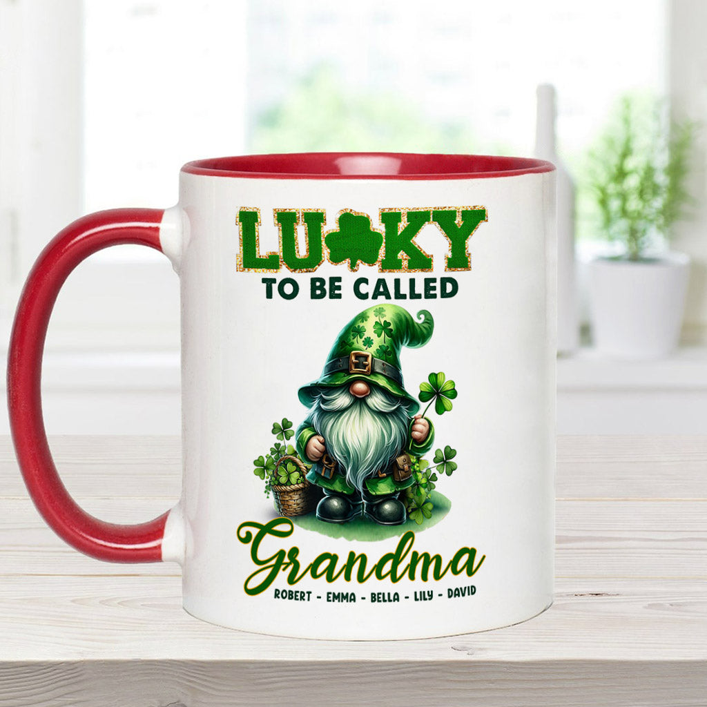 Lucky To Be Called Nana/ Mimi... - Personalized Grandma Accent Mug