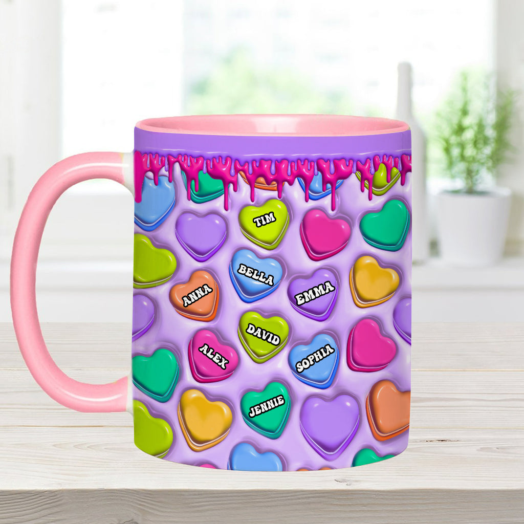 Touch This Heart Love You Grandma Nana Gigi Mom - Personalized Mother Accent Mug