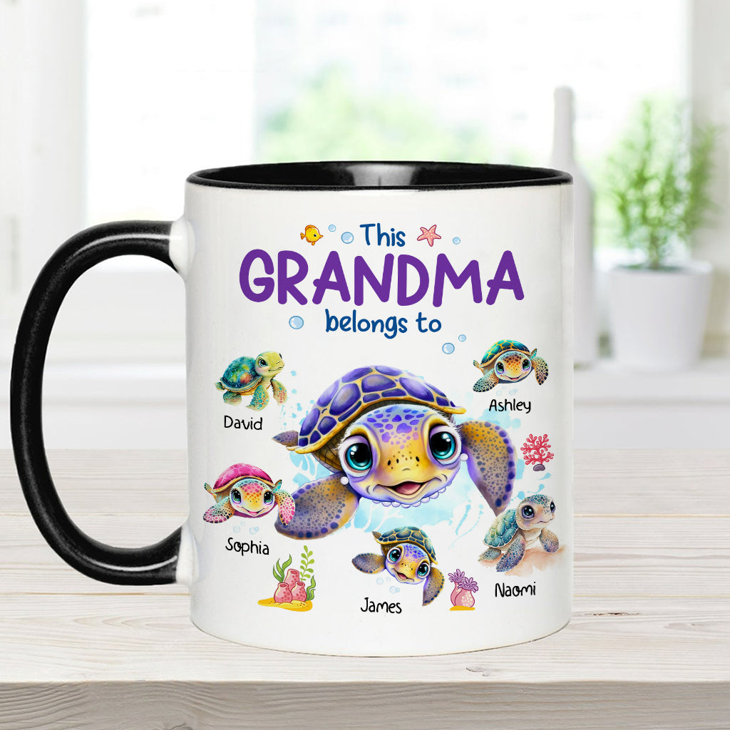 This Grandma Nana Gigi Belongs To - Personalized Grandma Accent Mug