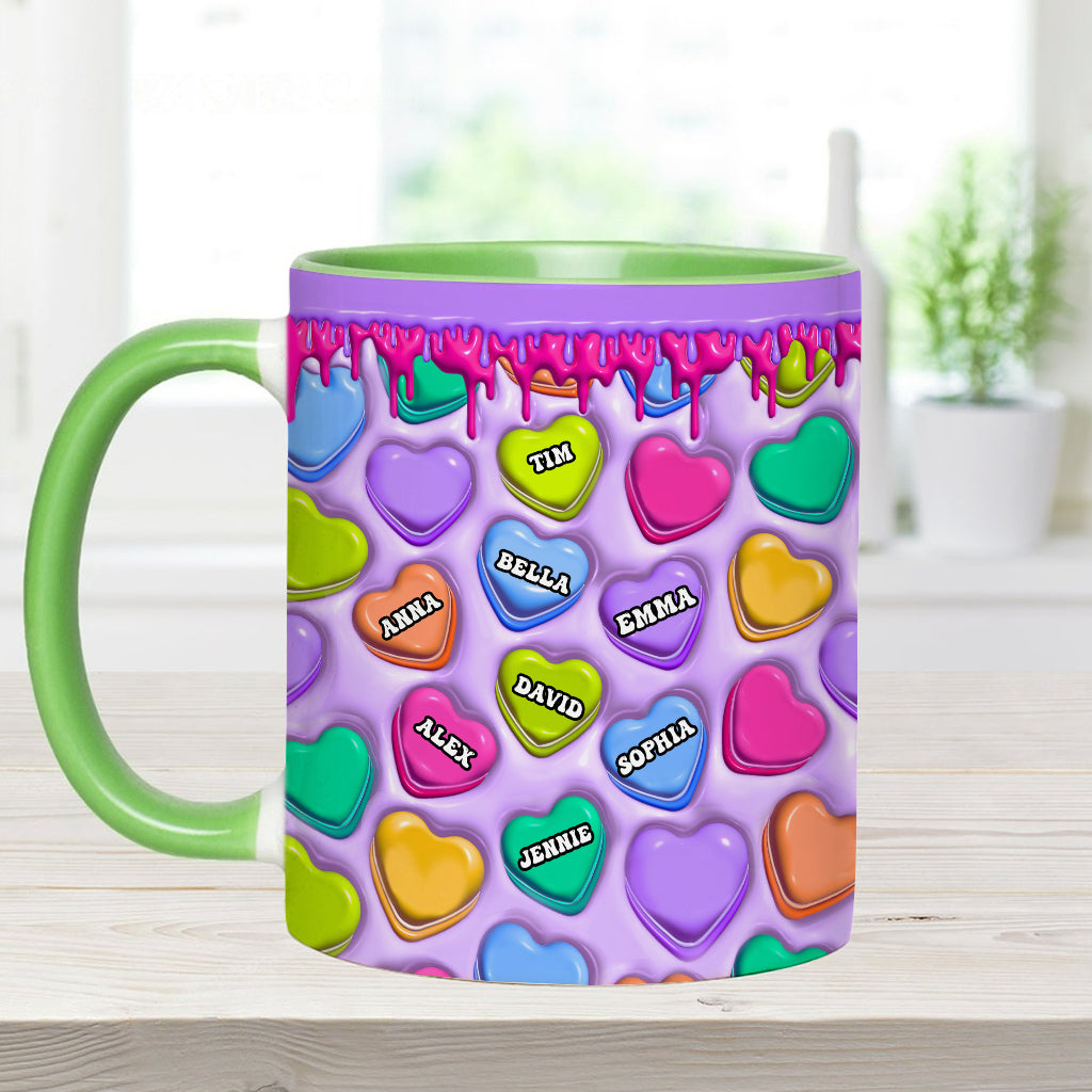 Touch This Heart Love You Grandma Nana Gigi Mom - Personalized Mother Accent Mug