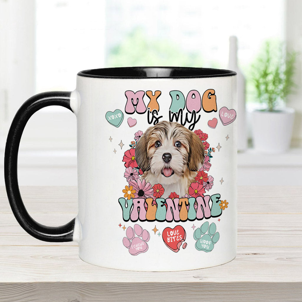 My Dog Is My Valentine - Personalized Dog Accent Mug
