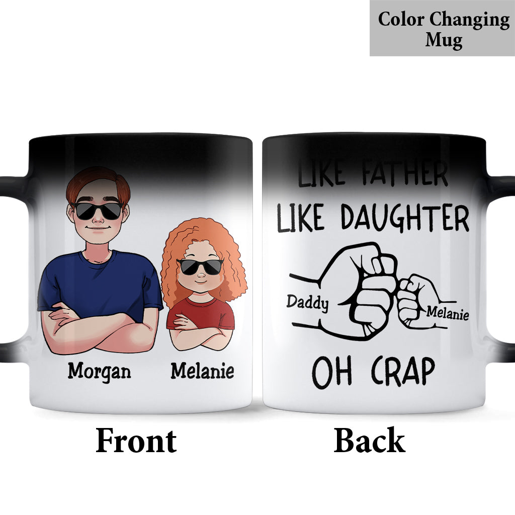 Like Father Like Daughter Fist Bump Handshake - Personalized Father Mug