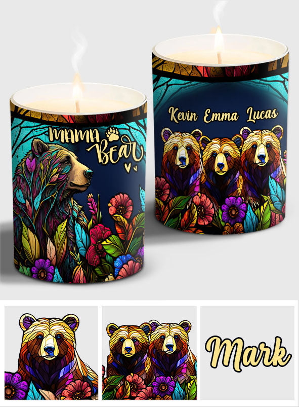 Mama Bear - Personalized Mother Candle With Wooden Lid