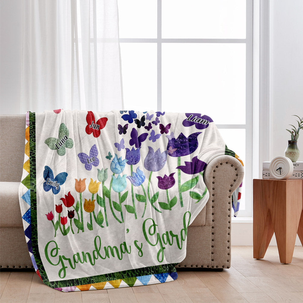 Grandma's Garden - Personalized Grandma Blanket