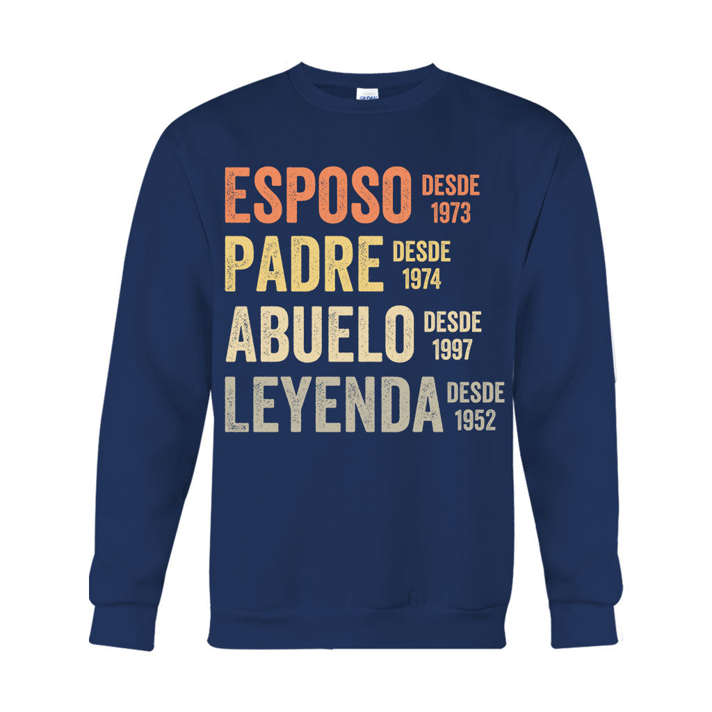 Esposo Padre Abuelo Leyenda - Personalized Father T-shirt And Hoodie
