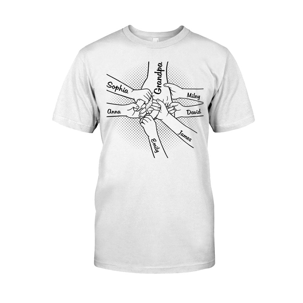 Hand In Hand - Personalized Grandpa T-shirt And Hoodie