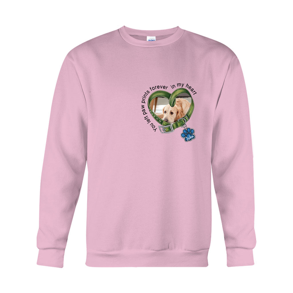 Tu as laissé des empreintes de pattes à jamais dans mon cœur - T-shirt et sweat à capuche personnalisés pour chien