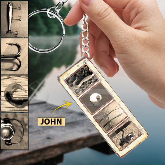 Vintage Fishing Custom Name - Personalized Fishing Keychain