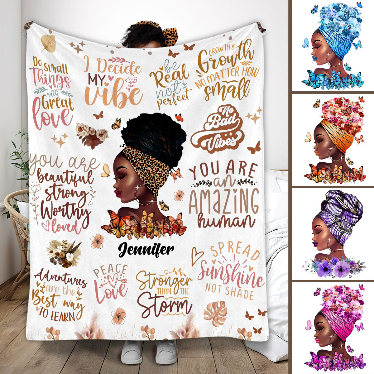 Ich habe meinen Vibe gewählt – personalisierte afroamerikanische Decke