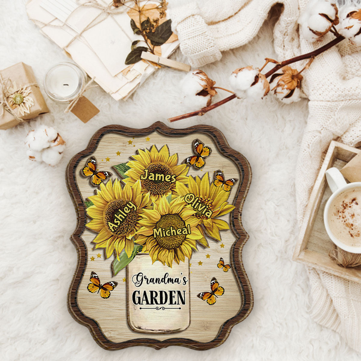 Grandma's Mom's Garden - Personalized Grandma 2 Layered Wood Sign / Wood Plaque