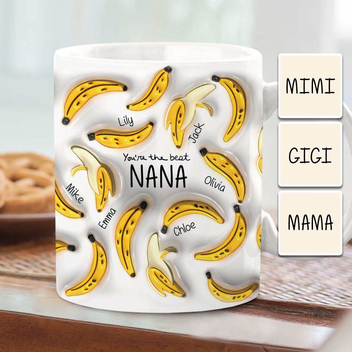 Tu es la meilleure mamie banane - Mug personnalisé pour grand-mère