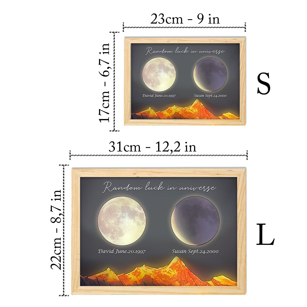 Random Luck In Universe - Personalized Couple Light Photo Frame