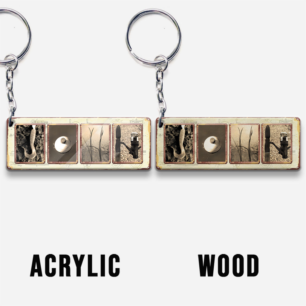 Vintage Fishing Custom Name - Personalized Fishing Keychain