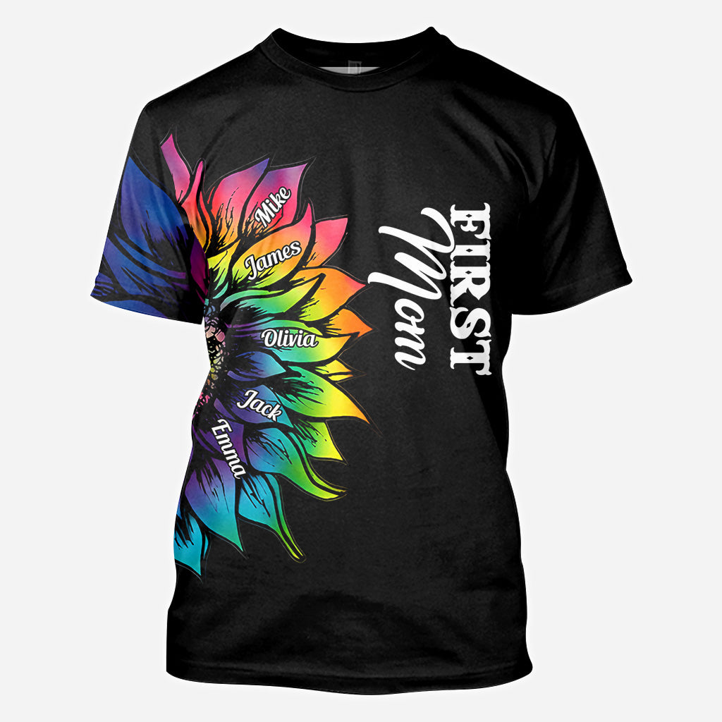 First Mother Now Grandma With Any Title And Kid Name - Personalized Mother All Over Shirt