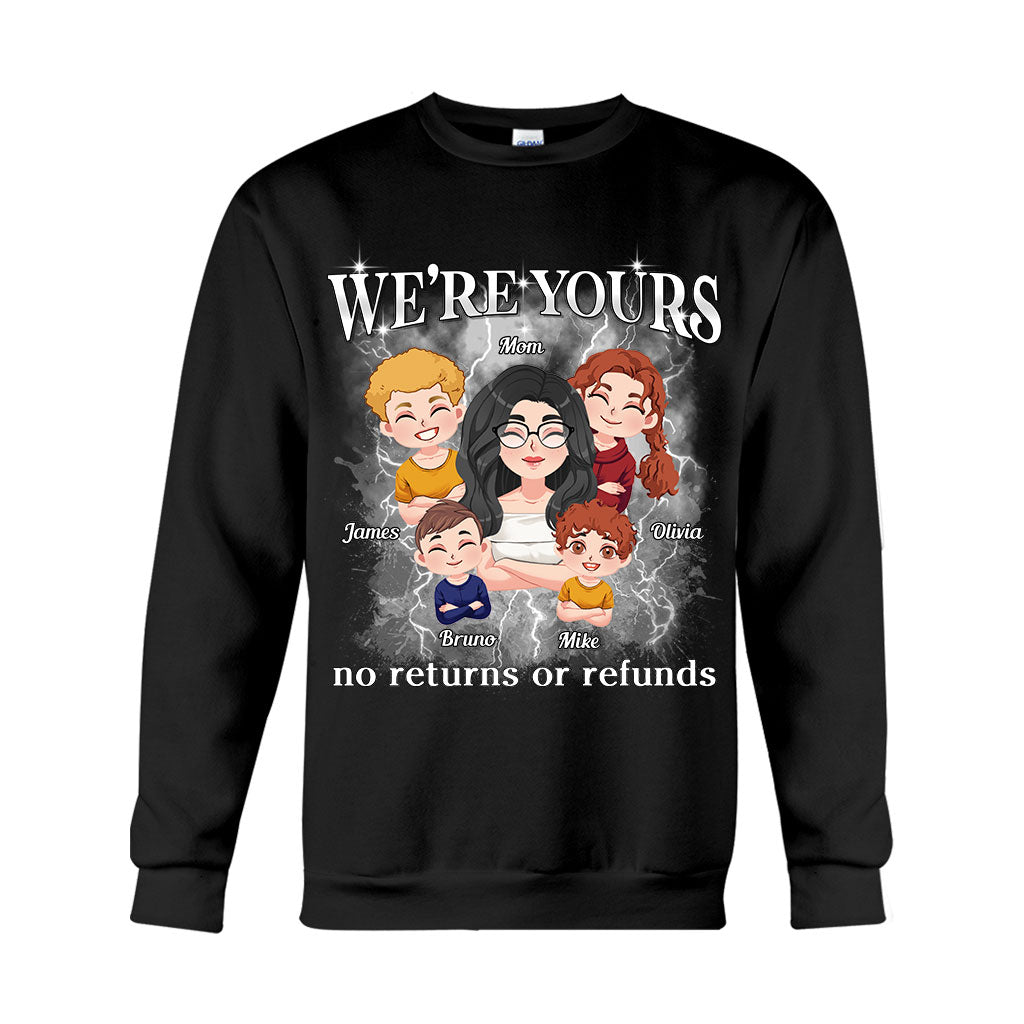 We're Yours No Returns Or Refunds Chibi Kids Bootleg Rap - Personalized Mother T-shirt And Hoodie