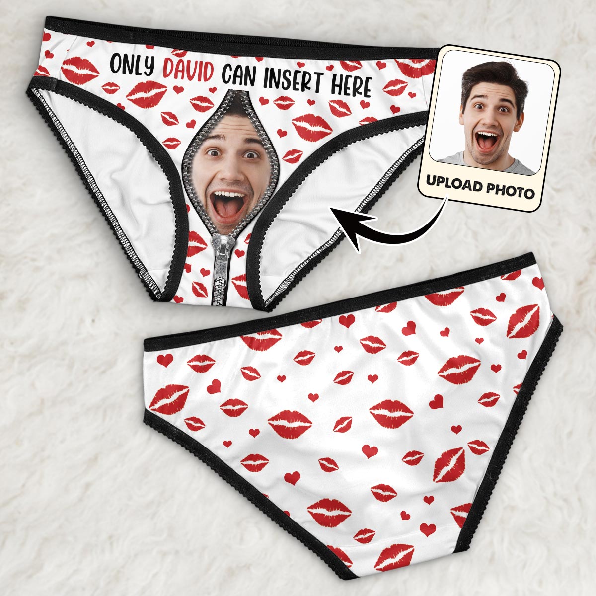 Only You Can Insert Here - Personalized Couple Lace Border Women Briefs