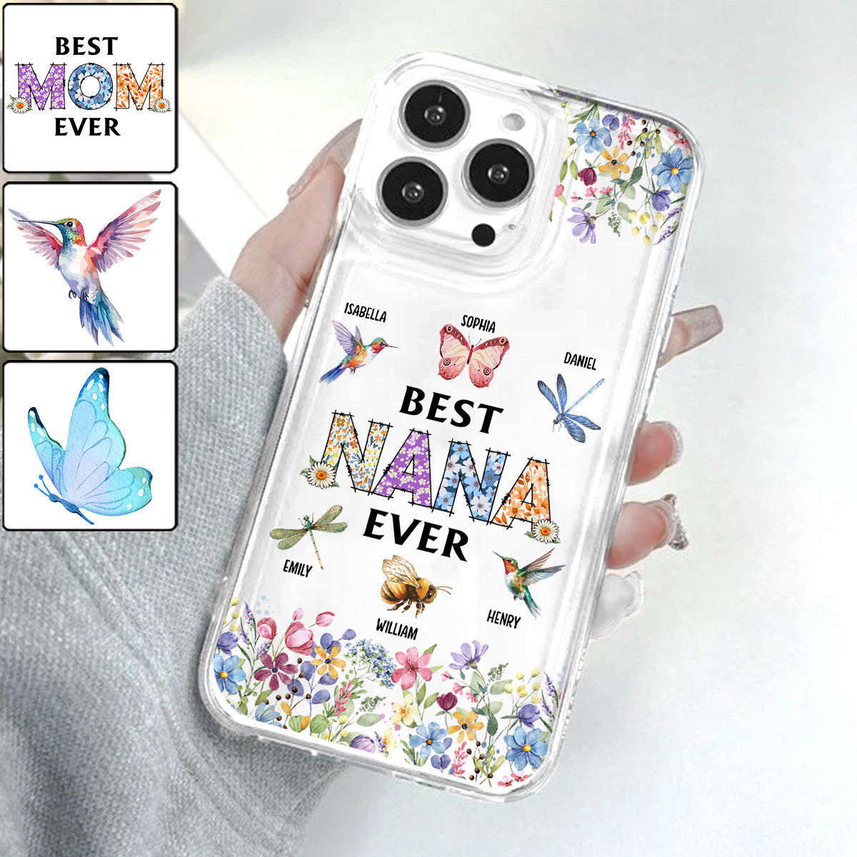 Best Mom Nana Ever - Personalized Grandma Clear Phone Case